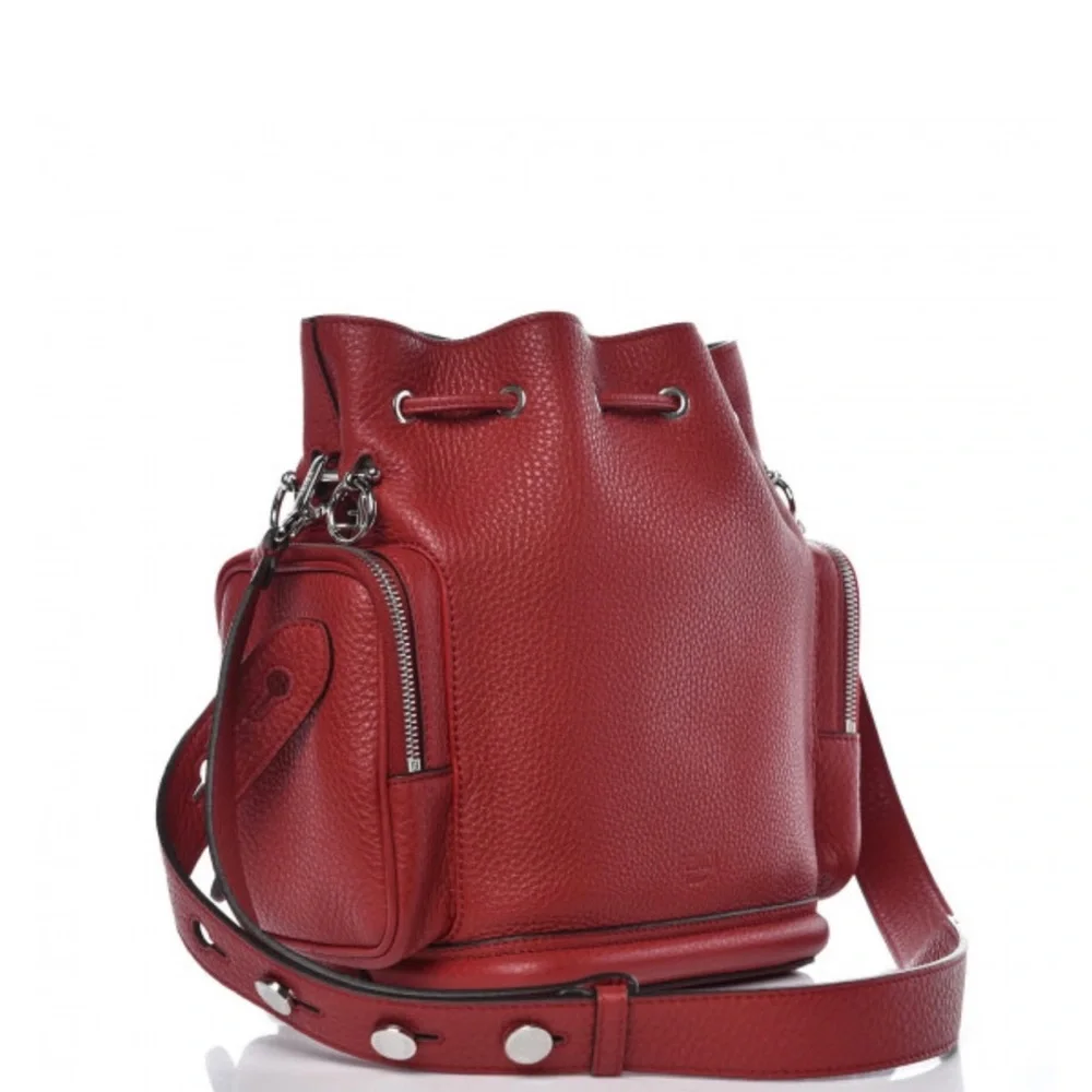 Fendi Bucket Mon Tresor Selleria Red Leather Bag